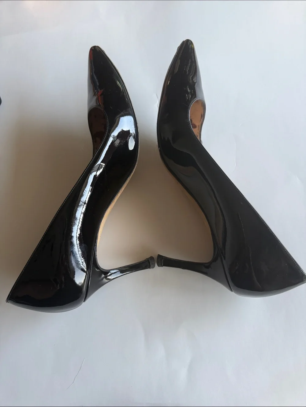 Manolo Blahnik Black Leather Pumps Heel size 39.5 US 9.5